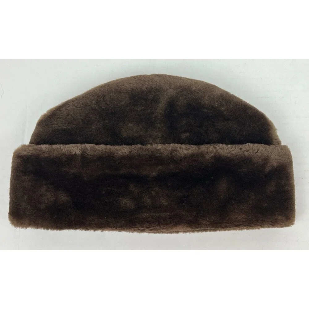 Vtg Large Country Gentleman Winter Faux Fur Trapper Ushanka Hat W/ Ear Coverings